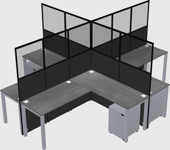 Shared l-shaped cubicles
