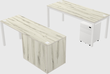 Parallel desk + cabinet