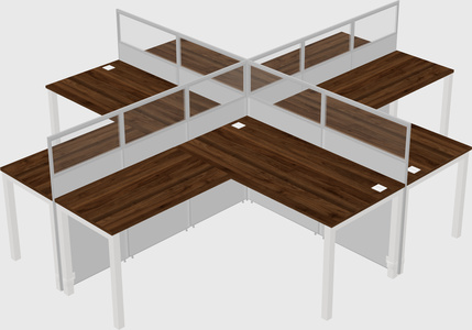 Shared l-shaped cubicles