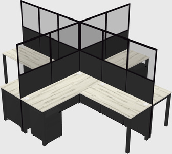 Shared l-shaped cubicles