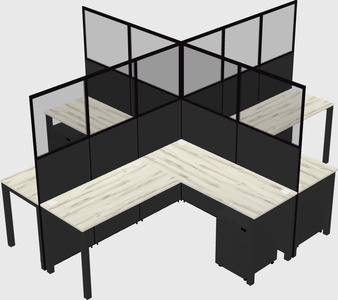 Shared l-shaped cubicles