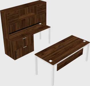 Parallel desk + file cabinet