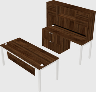 Parallel desk + file cabinet