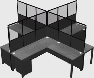 Shared l-shaped cubicles