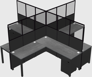 Shared l-shaped cubicles