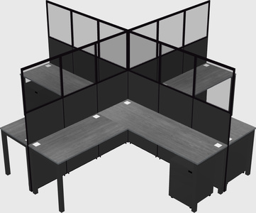 Shared l-shaped cubicles