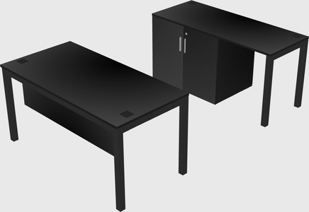 Parallel desk + cabinet