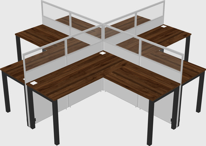 Shared l-shaped cubicles