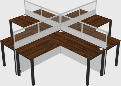 Shared l-shaped cubicles