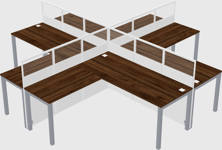Shared l-shaped cubicles