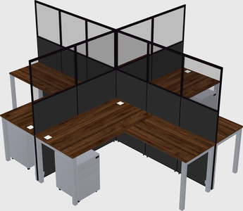 Shared l-shaped cubicles