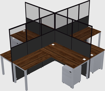 Shared l-shaped cubicles