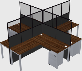 Shared l-shaped cubicles