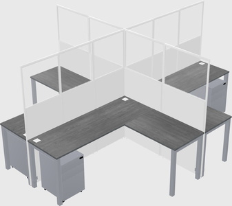 Shared l-shaped cubicles
