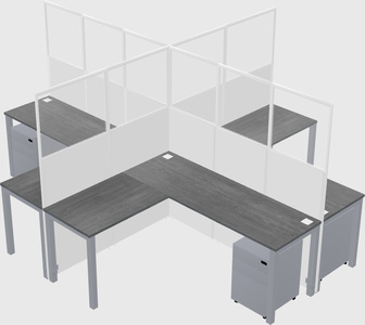 Shared l-shaped cubicles