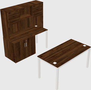 Parallel desk + cabinet