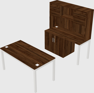 Parallel desk + cabinet