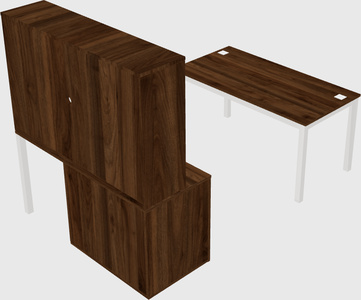 Parallel desk + cabinet