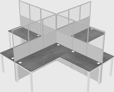 Shared l-shaped cubicles