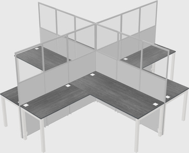 Shared l-shaped cubicles