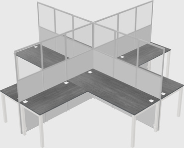Shared l-shaped cubicles