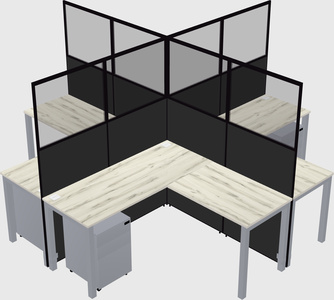 Shared l-shaped cubicles
