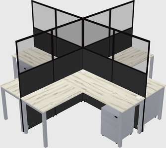 Shared l-shaped cubicles