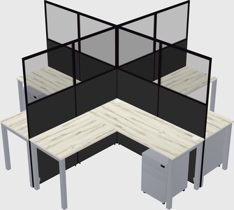 Shared l-shaped cubicles