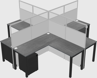 Shared l-shaped cubicles