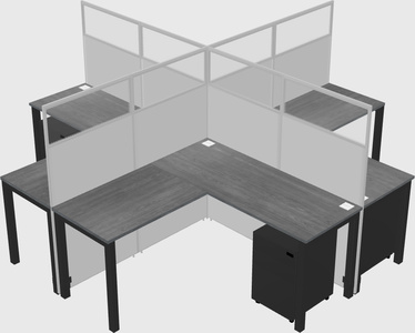 Shared l-shaped cubicles