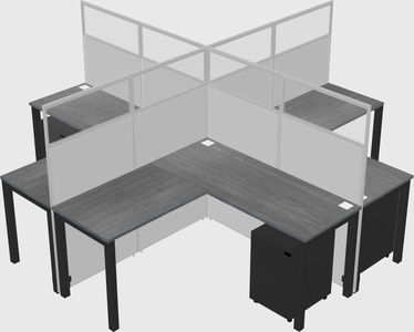 Shared l-shaped cubicles