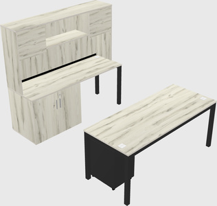 Parallel desk + cabinet