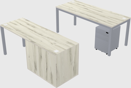 Parallel desk + file cabinet