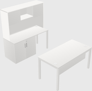 Parallel desk + cabinet