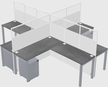 Shared l-shaped cubicles