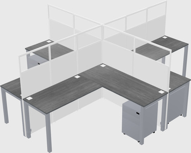 Shared l-shaped cubicles