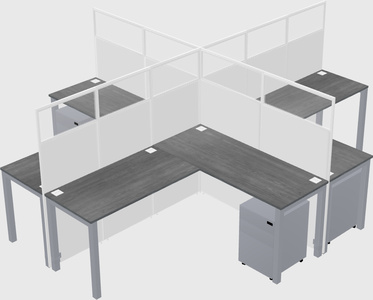 Shared l-shaped cubicles