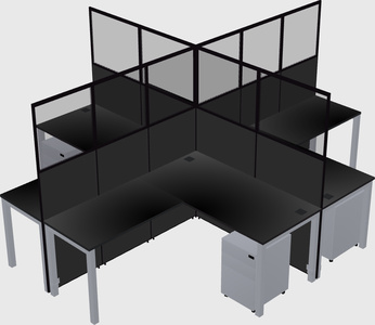 Shared l-shaped cubicles