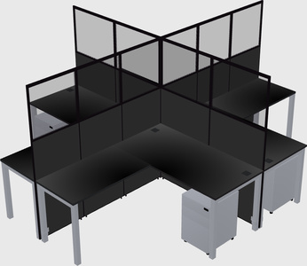 Shared l-shaped cubicles