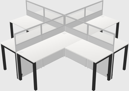 Shared l-shaped cubicles