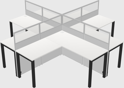 Shared l-shaped cubicles
