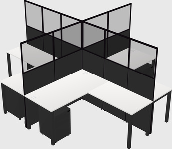 Shared l-shaped cubicles