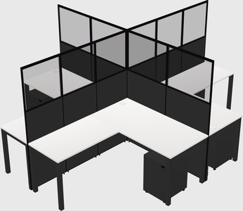 Shared l-shaped cubicles