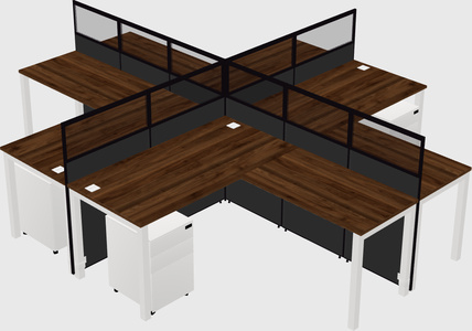 Shared l-shaped cubicles