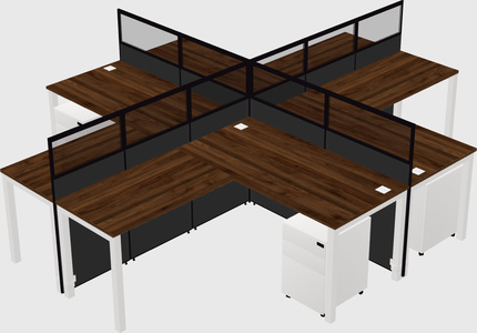 Shared l-shaped cubicles