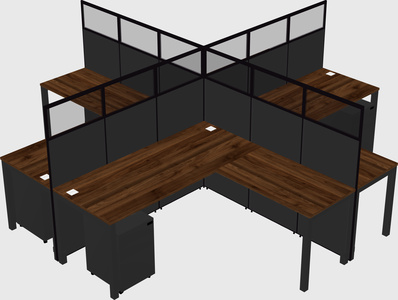 Shared l-shaped cubicles