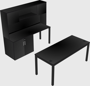 Parallel desk + cabinet