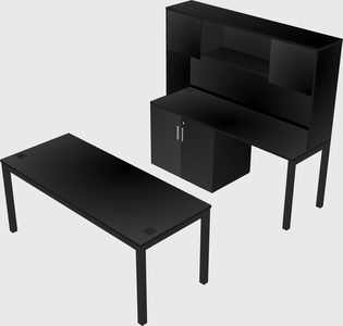 Parallel desk + cabinet
