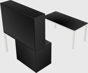Parallel desk + file cabinet