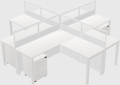 Shared l-shaped cubicles